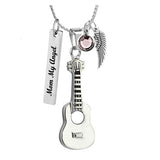 Guitar Cremation Jewelry Urn - Love Charms Option