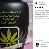 Until We Meet Again Marijuana Medium or Adult Urn - Tribute Wreath™ - Pro Personalization - Burial Vault Option