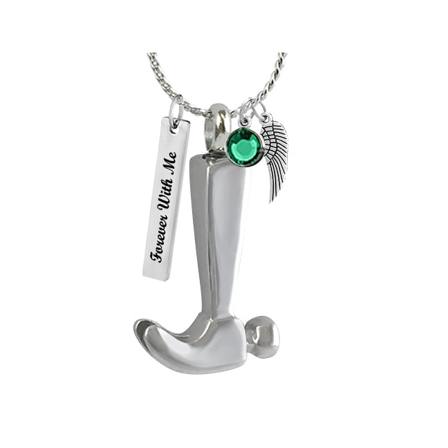 Workshop Hammer Ash Pendant Urn - Love Charms Option
