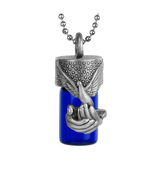 Hand of God Cobalt Pendant Urn - Love Charms Option