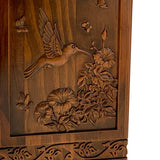 Hummingbird Garden Carved Adult Cremation Urn - Free Engraving - Free Shipping