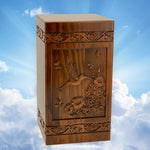 Hummingbird Garden Carved Adult Cremation Urn - Free Engraving - Free Shipping