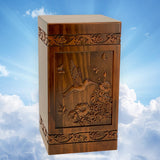 Hummingbird Garden Carved Adult Cremation Urn - Free Engraving - Free Shipping