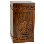Hummingbird Garden Carved Adult Cremation Urn - Free Engraving - Free Shipping