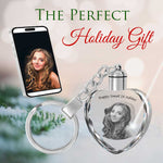 2D Crystal Photo Heart Keychain - Engraving Option - Lights Up