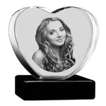 3D Heart Crystal Black Granite Large Adult Cremation Urn