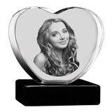 3D Heart Crystal Black Granite Large Adult Cremation Urn