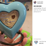 Forever Baby Blue Heart Urn - Photo Option