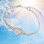Clear View Ashes Heart Cuban Bracelet Urn - Engraving Option