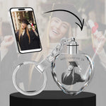2D Crystal Photo Heart Keychain - Engraving Option - Lights Up