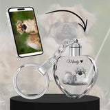 2D Crystal Photo Heart Keychain - Engraving Option - Lights Up