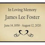 Heart Design Name Plates For Cremation Urns