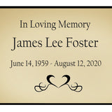 Heart Design Name Plates For Cremation Urns