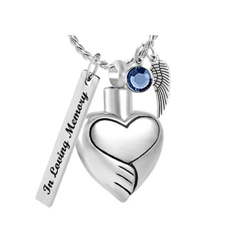 Heart Hug Cremation Jewelry Urn - Love Charms™ Option