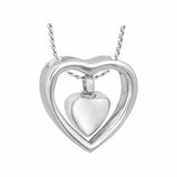 Double Slider Heart Ash Pendant Urn - Love Charms Option