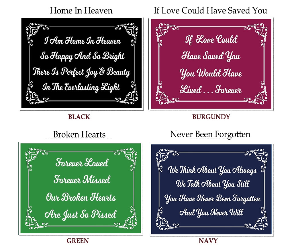 Heart Leaf Poem Plates For Cremation Urns