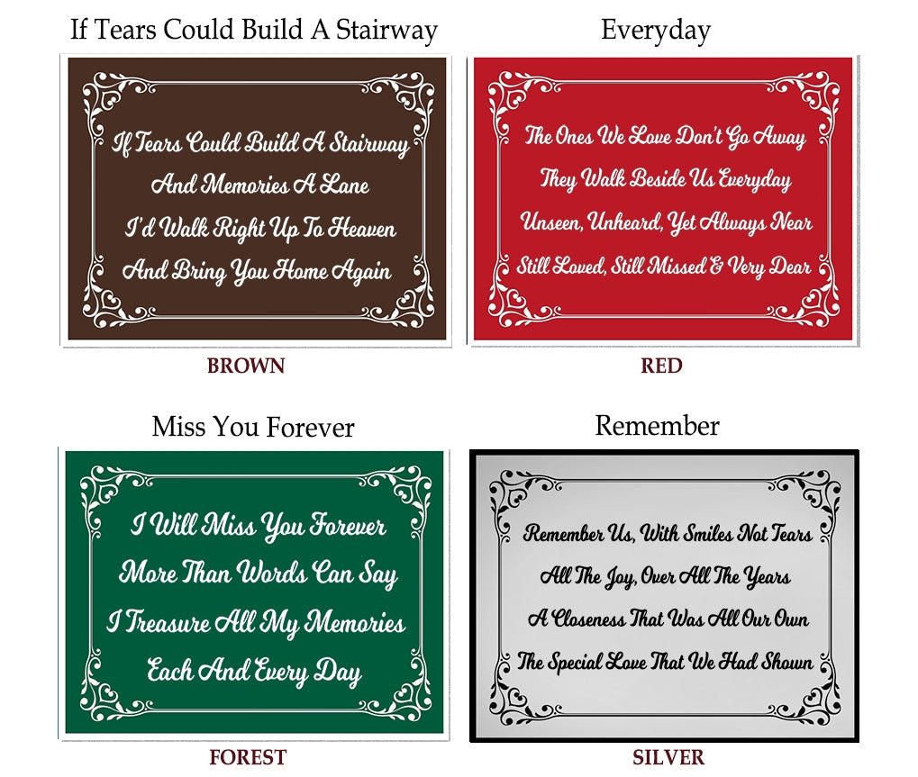Heart Leaf Poem Plates For Cremation Urns