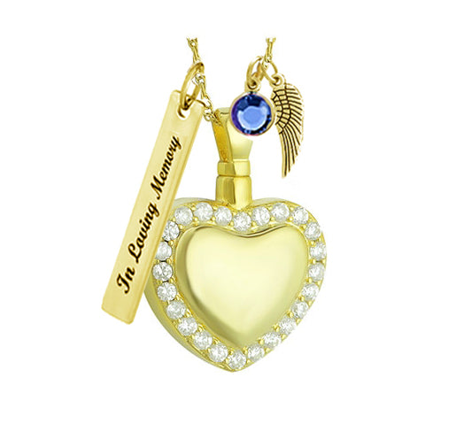 Heart Of Gold Pendant Urn - Love Charms® Option