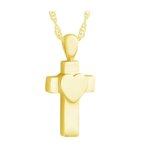 Heart of Gold Cross Ash Urn