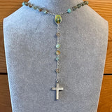Heart of Jesus and Mary Rosary Necklace Urn