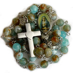 Heart of Jesus and Mary Rosary Necklace Urn