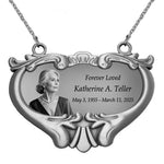 Photo Heart Medallion Urn Name Plate - Birth & Passing Stone Option