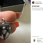 Black & White Photo Pendant Heart Urn - Love Charms™ Option 