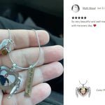 Color Photo Wings Heart Locket Jewelry Urn - Love Charms® Option