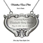 Heart Medallion Urn Name Plate - Birth & Passing Stone Option