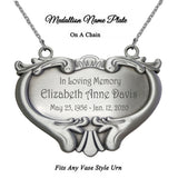 Heart Medallion Urn Name Plate - Birth & Passing Stone Option