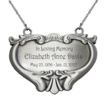 Heart Medallion Urn Name Plate - Birth & Passing Stone Option