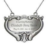 Heart Medallion Urn Name Plate - Birth & Passing Stone Option