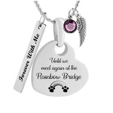 Meet At Rainbow Bridge Pet Heart Jewelry Urn - Love Charms® Option