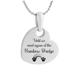 Meet At Rainbow Bridge Pet Heart Jewelry Urn - Love Charms® Option - Love Bird Pendant