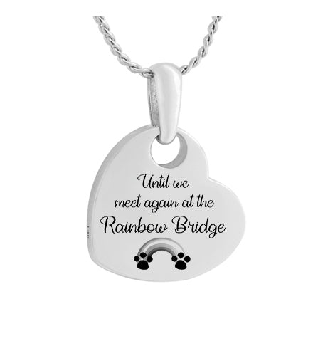 Meet At Rainbow Bridge Pet Heart Jewelry Urn - Love Charms® Option - Love Bird Pendant