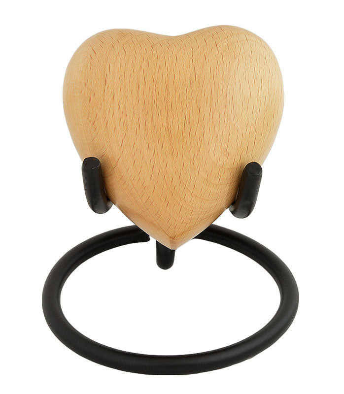 Light Wood Heart Keepsake Urn