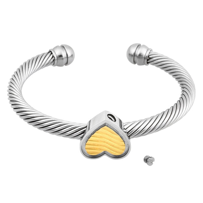 Twist Golden Heart Bracelet Urn