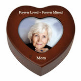 Rosewood Heart Photo Keepsake Urn
