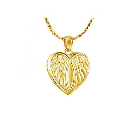 Angel of Protection Gold Heart Jewelry Urn - Love Charms™ Option