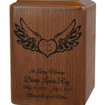 Wings of the Heart Memorial Laser Engraved Urn