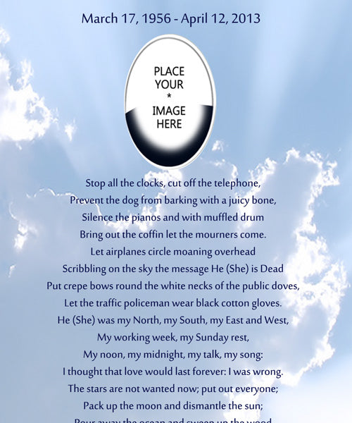 Heavenly Clouds Poem Urn