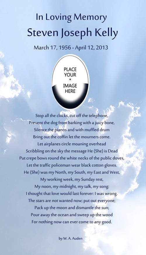 Heavenly Clouds Poem Urn