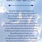 Funeral Blues Poem Urn