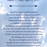Funeral Blues Poem Urn