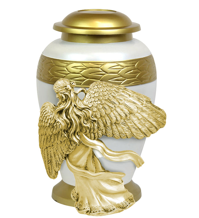 Wings of an Angel Heavenly Adult Urn - Pro Laser Engraving - Burial Vault Option