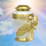 Wings of an Angel Heavenly Adult Urn - Pro Laser Engraving - Burial Vault Option