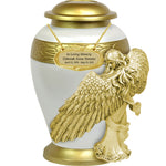 Wings of an Angel Heavenly Adult Urn - Pro Laser Engraving - Burial Vault Option