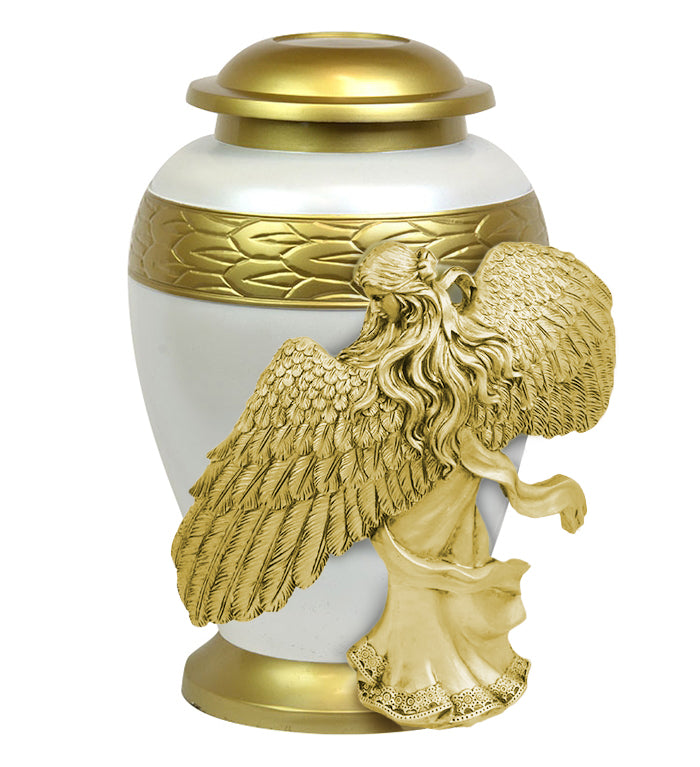 Wings of an Angel Heavenly Adult Urn - Pro Laser Engraving - Burial Vault Option