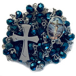 Blue Heavenly Rosary Necklace Urn