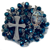 Blue Heavenly Rosary Necklace Urn